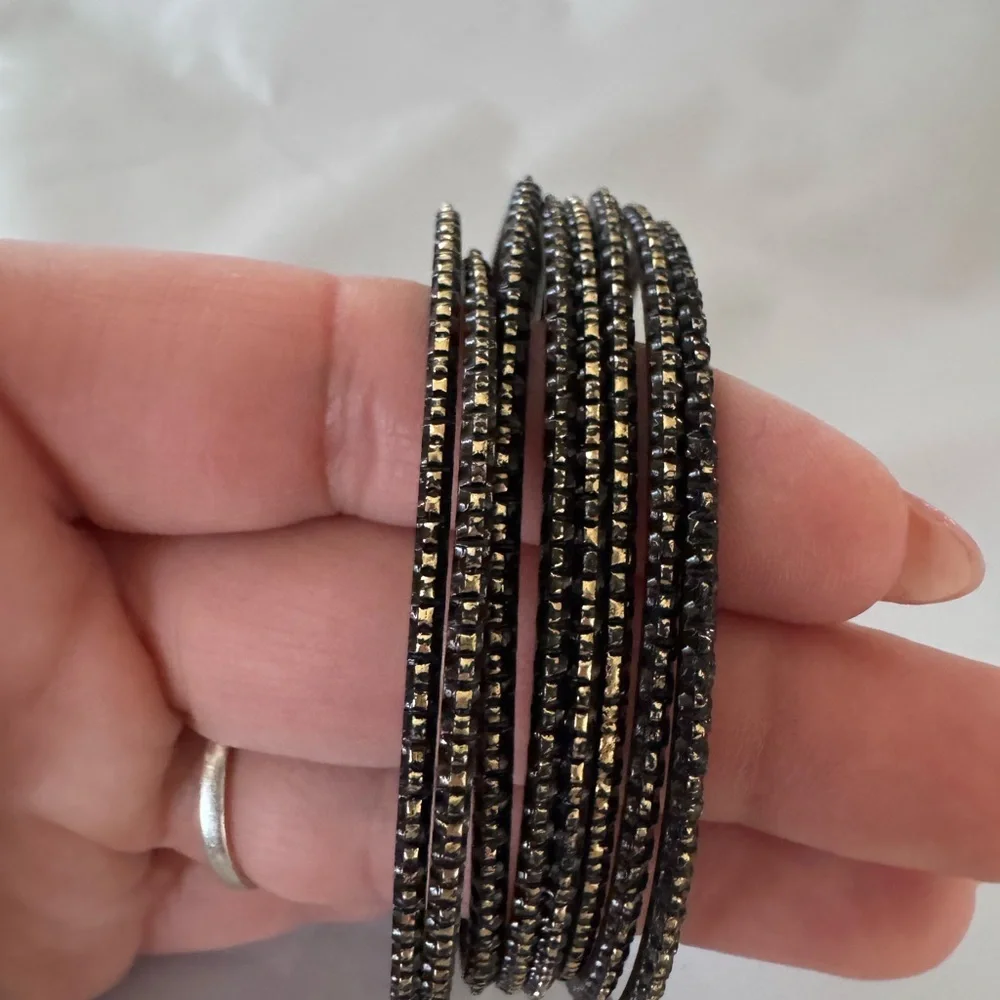 Express Black and Gold Bangle Set